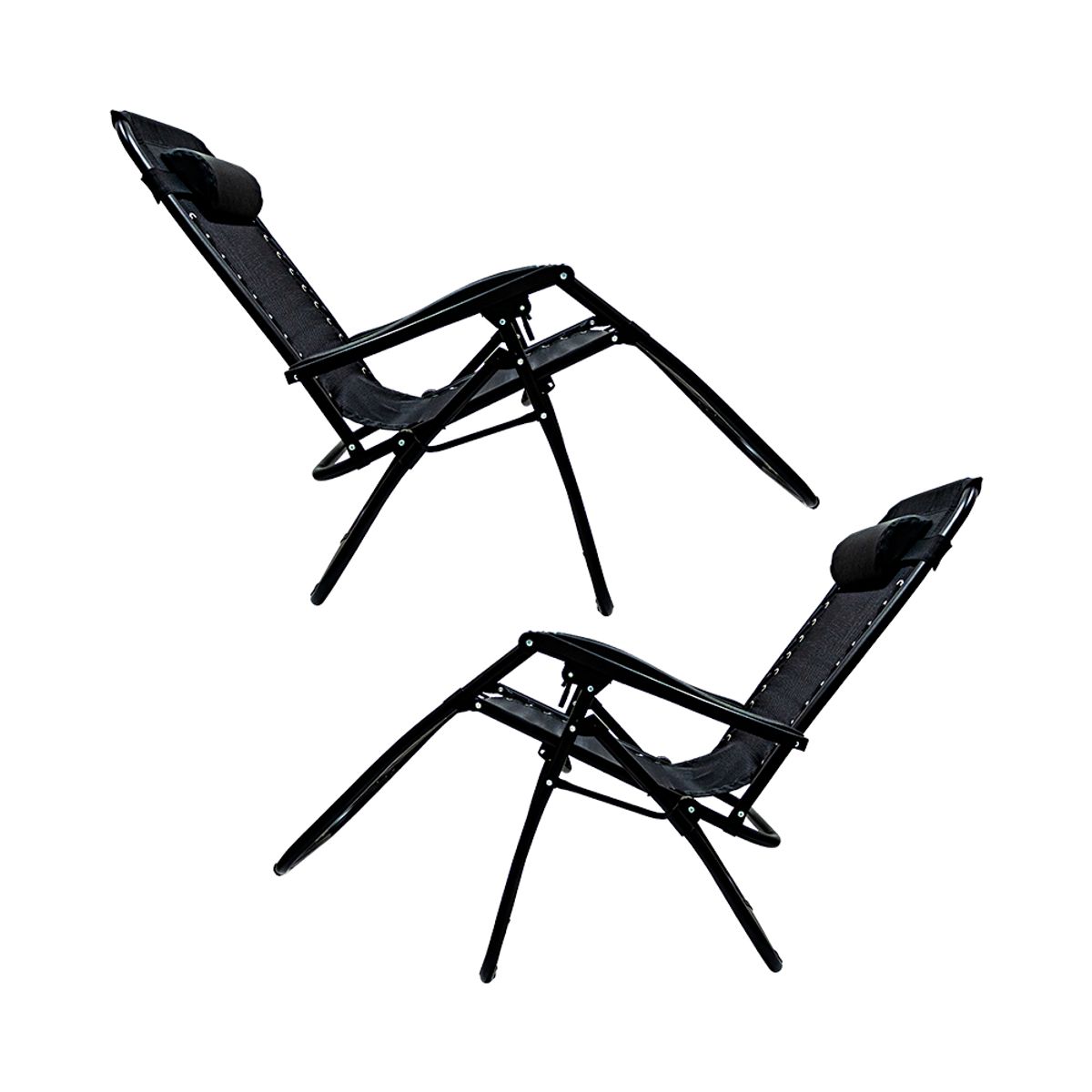GARDECOR - SET DE 2 SILLAS DE GRAVEDAD COLOR NEGRO