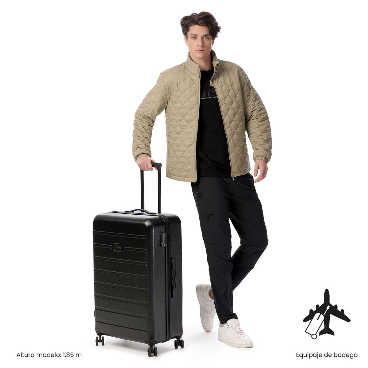 TOTTO - Maleta de Bodega 23 Kg Harbor Negro Unisex Totto