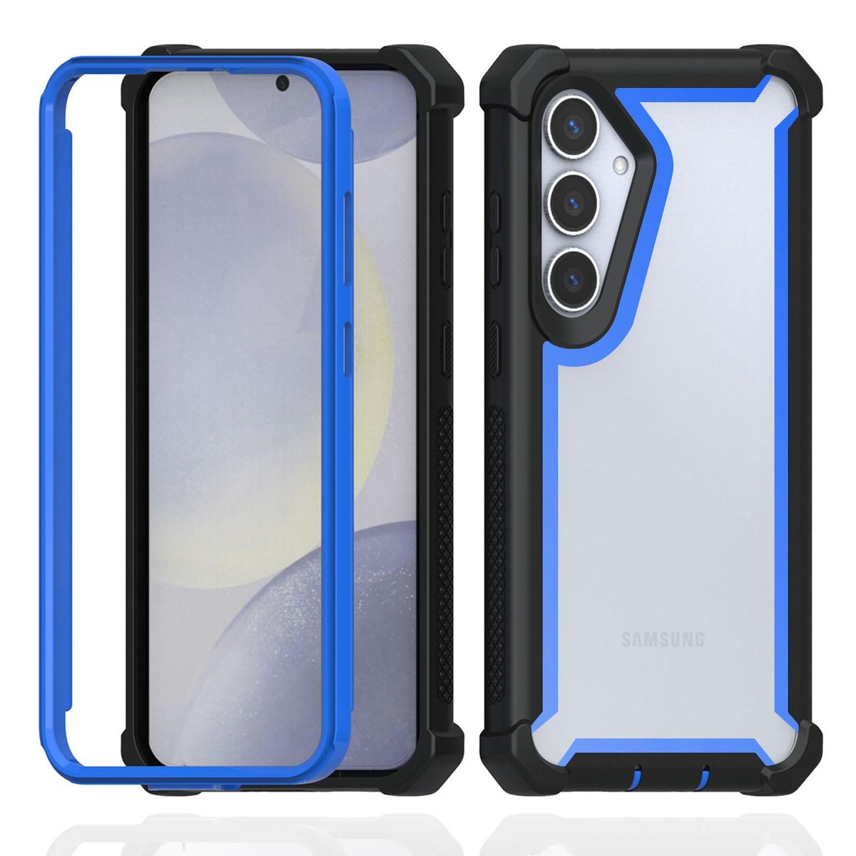 GENERICO - Estuche Forro Protector Case 2 en 1 Reforzado Para Samsung A56 5g Negro Azul