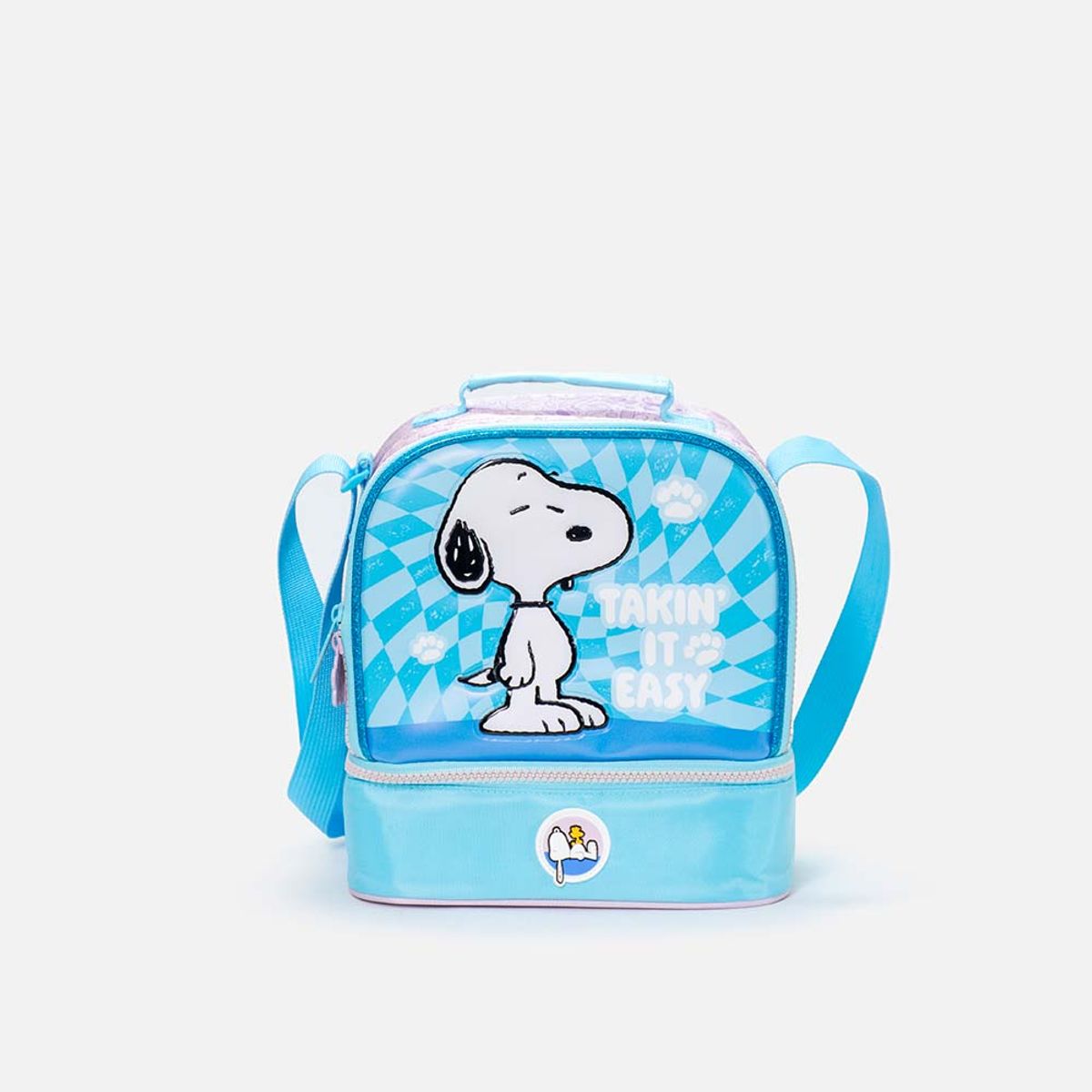 SNOOPY - Lonchera de Snoopy 14" azul y violeta para niña