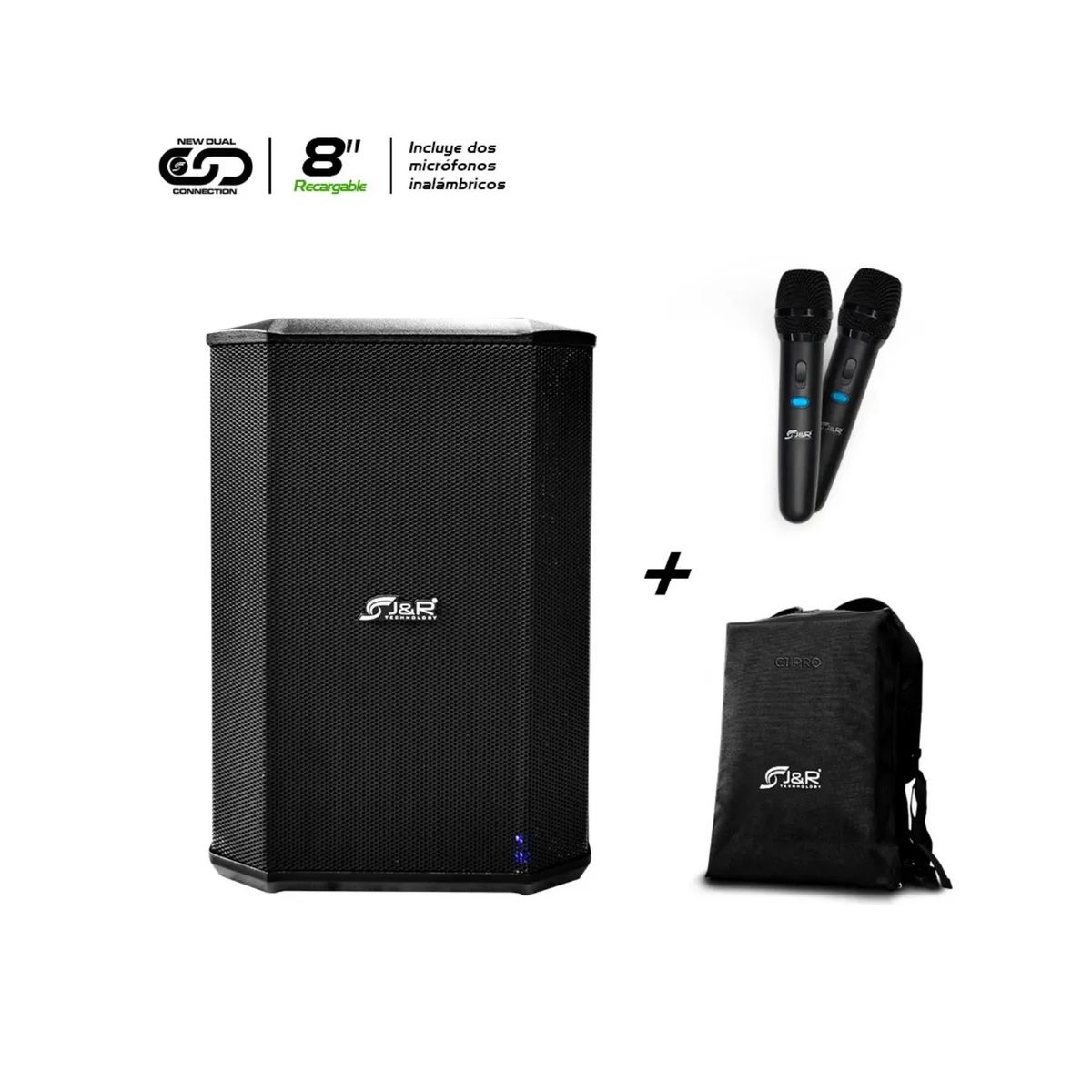 JYR TECHNOLOGY - Cabina Inalambrica Tws Alta Potencia 100w + 2mic  Jyr J5251 110v