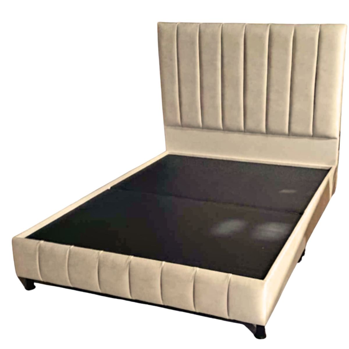 GENERICO - COMBO SOMIER + ESPALDAR LINEAL 140X190 COLOR BEIGE