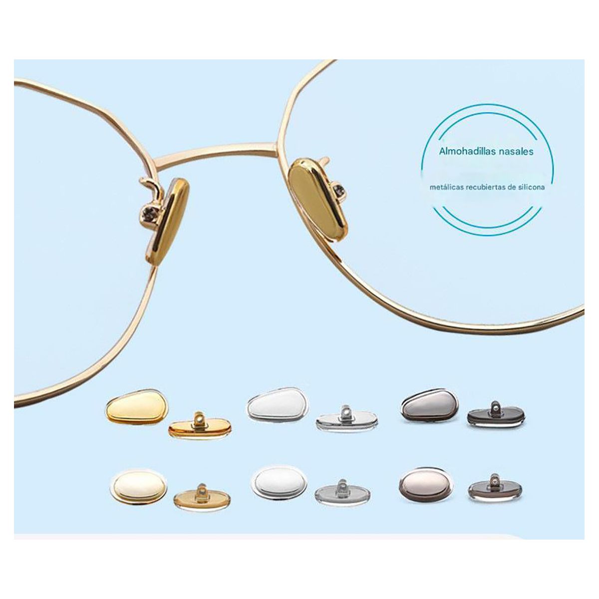 GENERICO - Almohadillas De Nariz De Repuesto Para Gafas de lujo 1 par + 2 tornillos antipresion