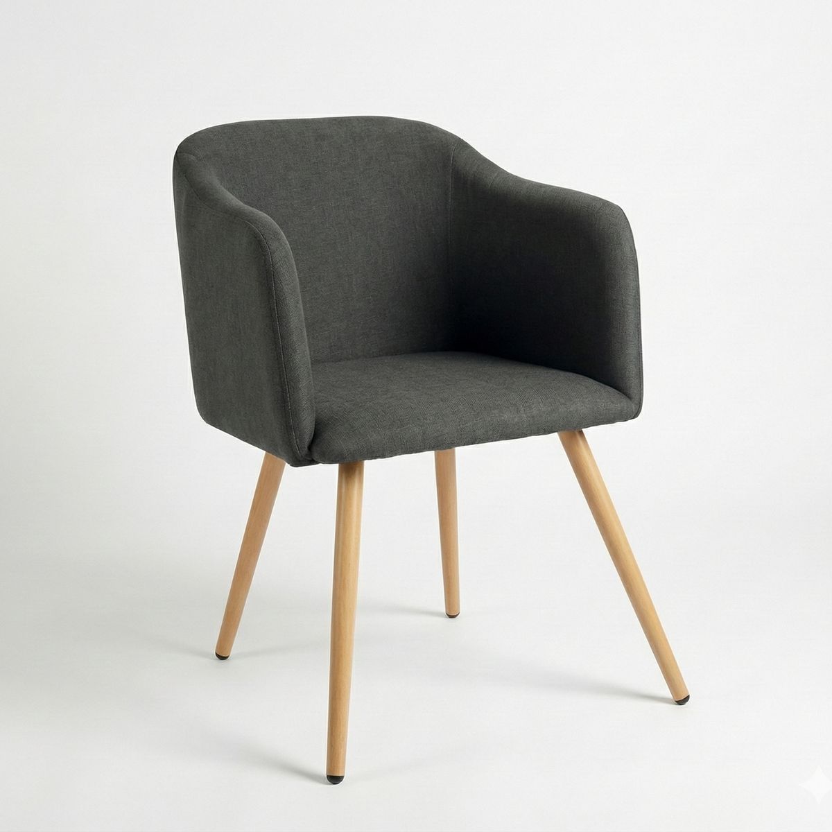 ENTRE NOS HOME - Silla de Diseño Ambar Entre Nos Home Gris Grafito Tapizada en Lino Premium Patas Madera