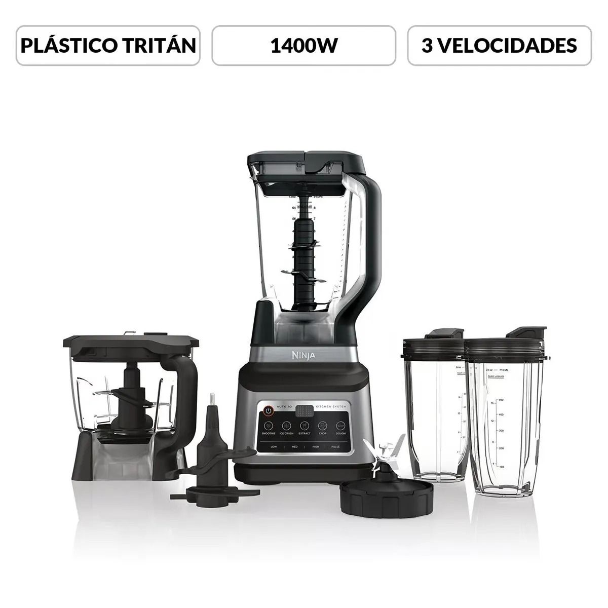 NINJA - Ninja Professional Plus Kitchen System con Auto-iQ – Licuadora y Procesador de Alimentos – 1400 W
