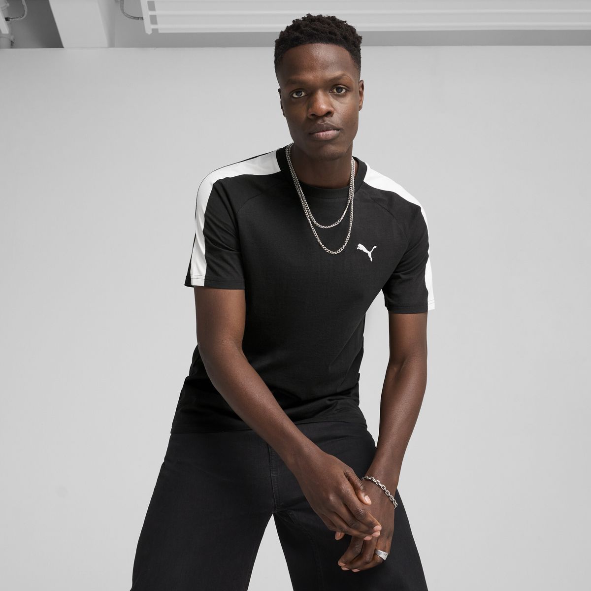 PUMA - Tshirt Puma Original T7 Manga Corta Logo Negro Para Hombre