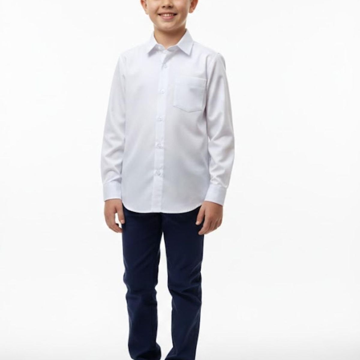 BIGBOYS - Camisa Manga Larga Blanca Colegio Unisex