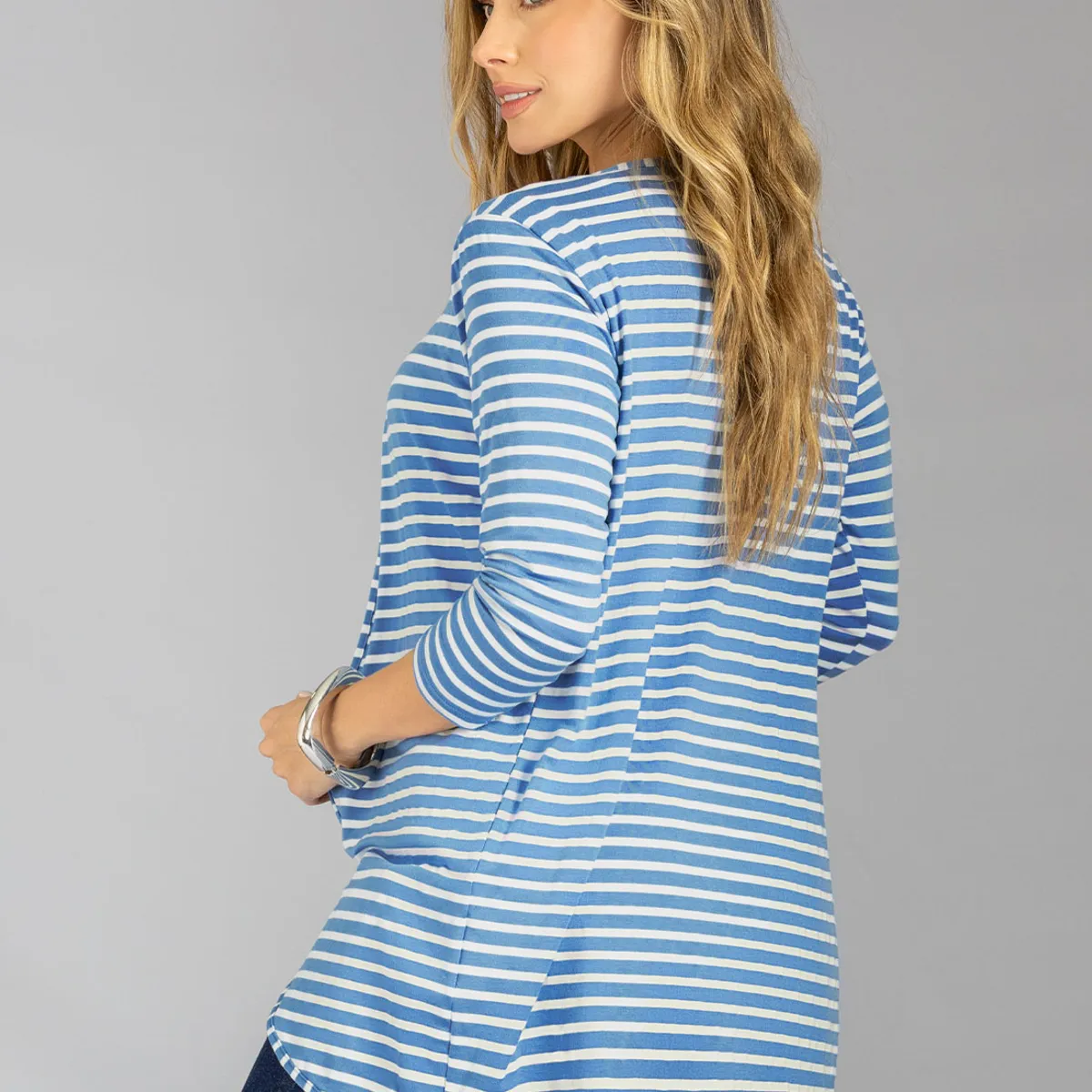 MARKETING PERSONAL - Cardigan Mujer Azul-Blanco Mp 113211