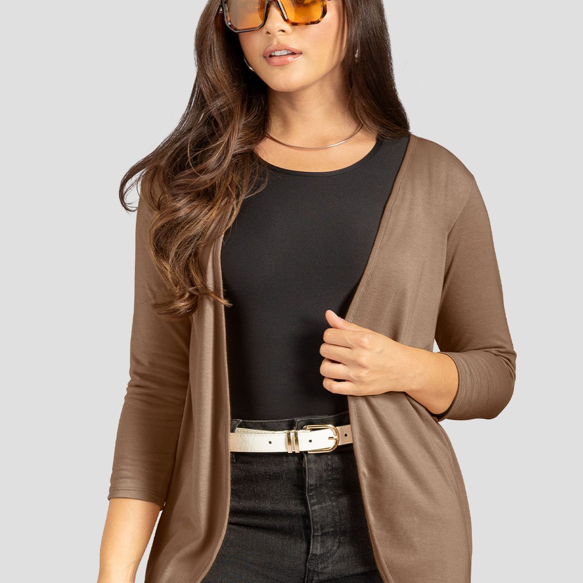 MARKETING PERSONAL - Cardigan Mujer Chocolate Mp 105844