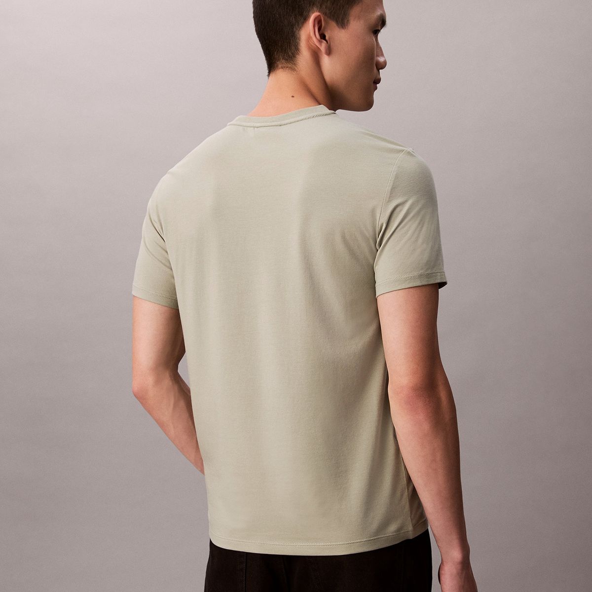 CALVIN KLEIN - Camiseta verde slim de manga corta Calvin Klein