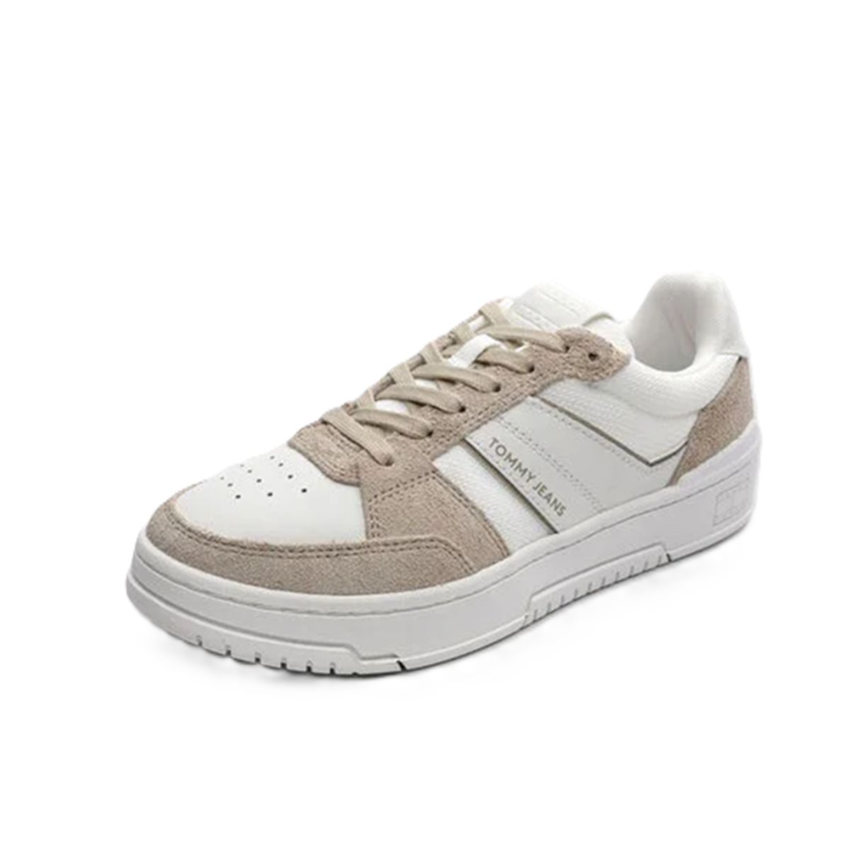 TOMMY HILFIGER - Tenis beige de mezcla de ante y suela cupsole Tommy Hilfiger