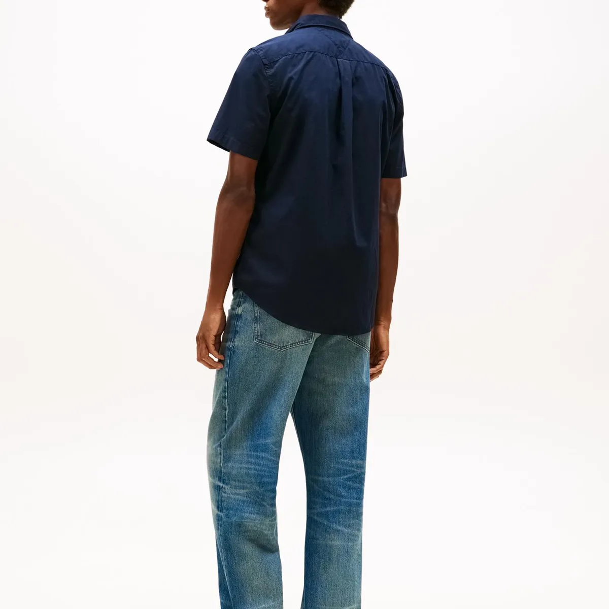 TOMMY HILFIGER - Camisa azul Flex Poplin Solid de manga corta Tommy Hilfiger