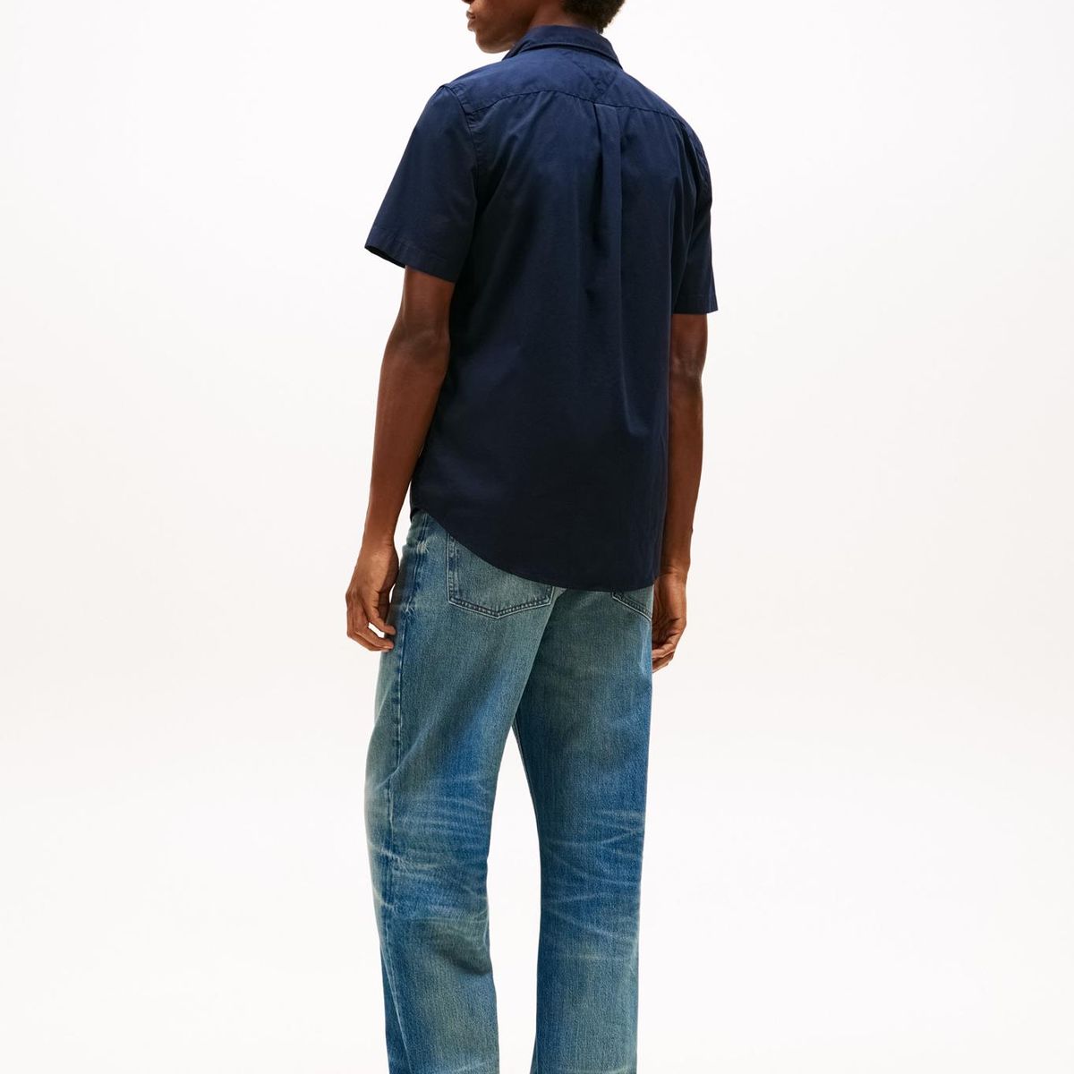 TOMMY HILFIGER - Camisa azul Flex Poplin Solid de manga corta Tommy Hilfiger