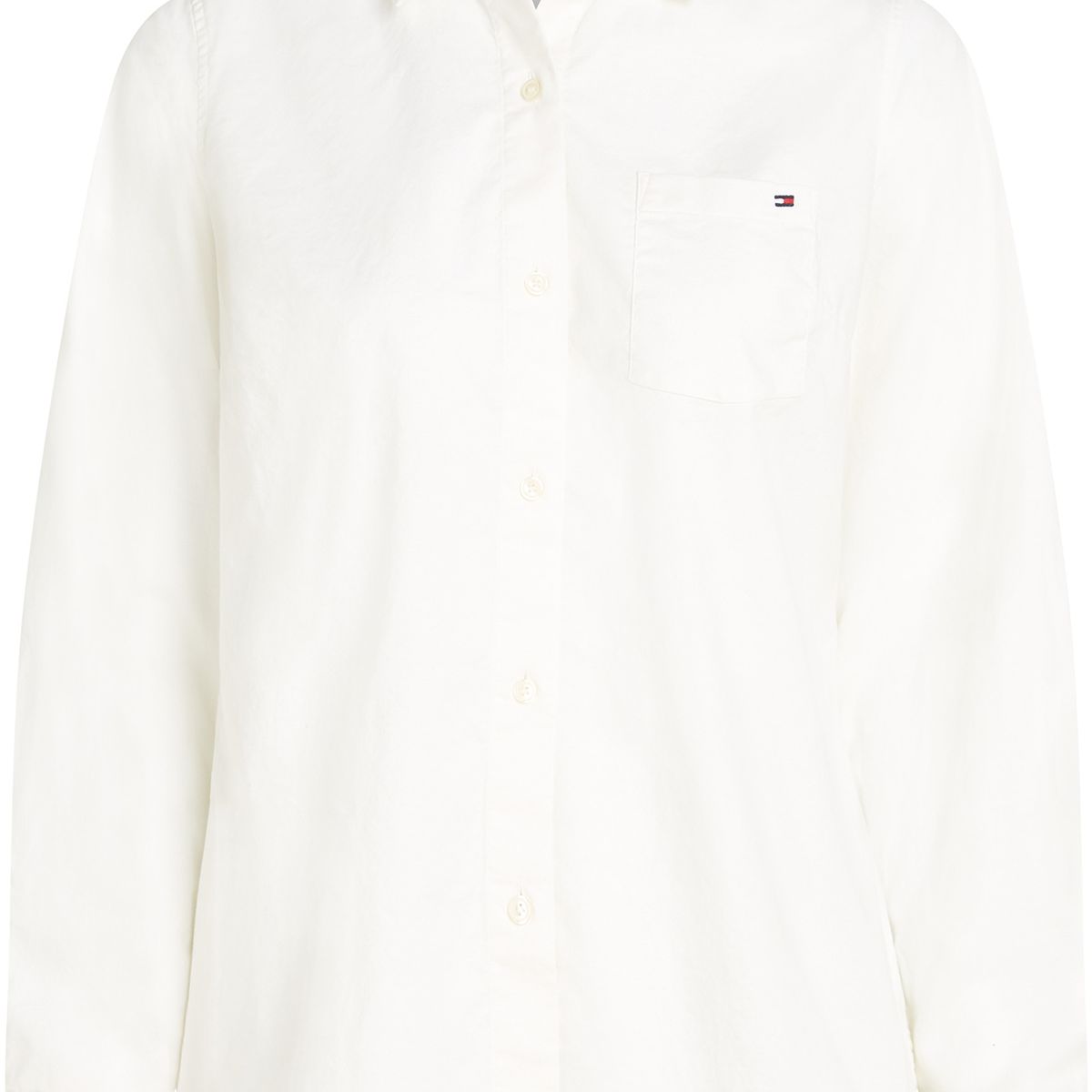 TOMMY HILFIGER - Camisa blanca oxford manga larga con logo Tommy Hilfiger