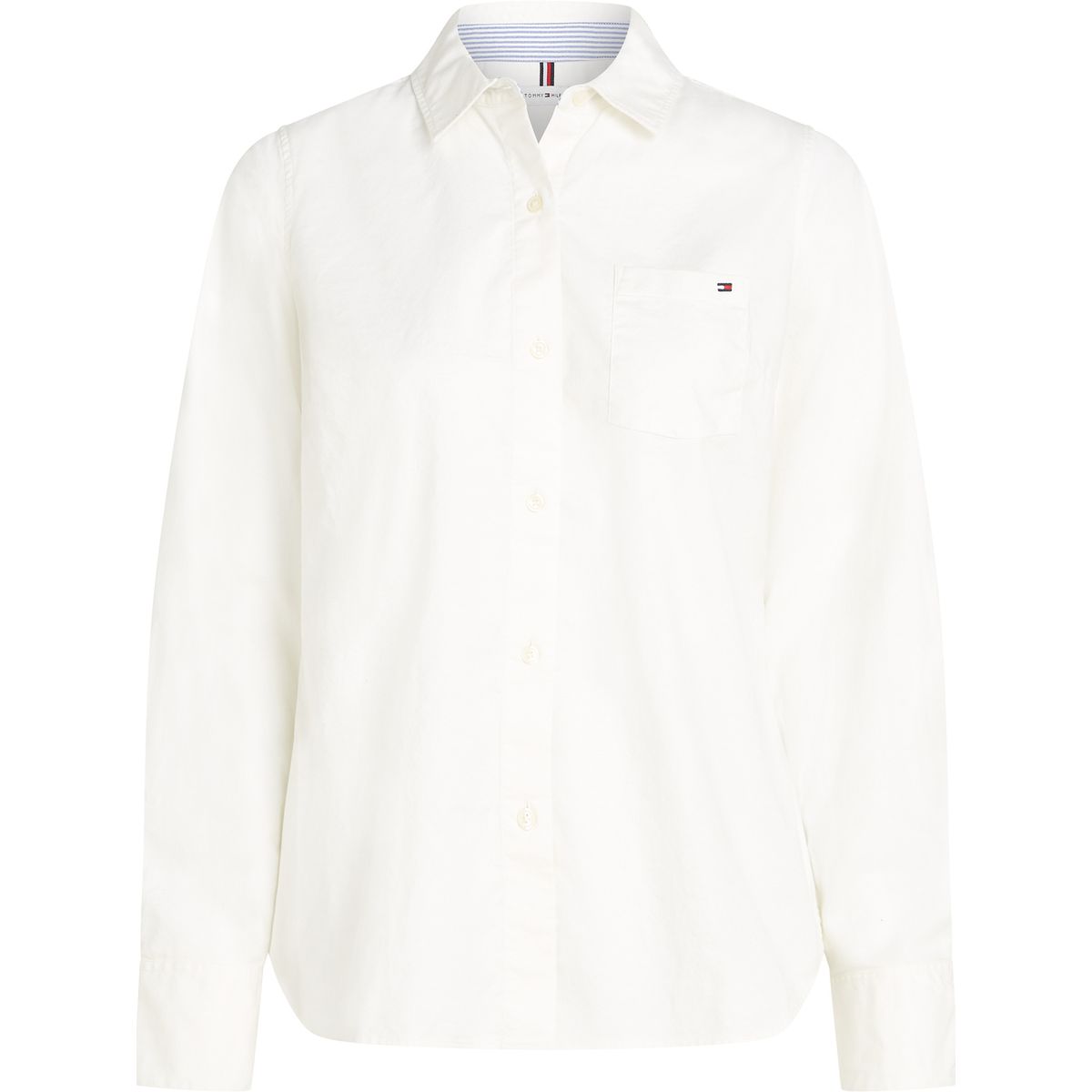 TOMMY HILFIGER - Camisa blanca oxford manga larga con logo Tommy Hilfiger