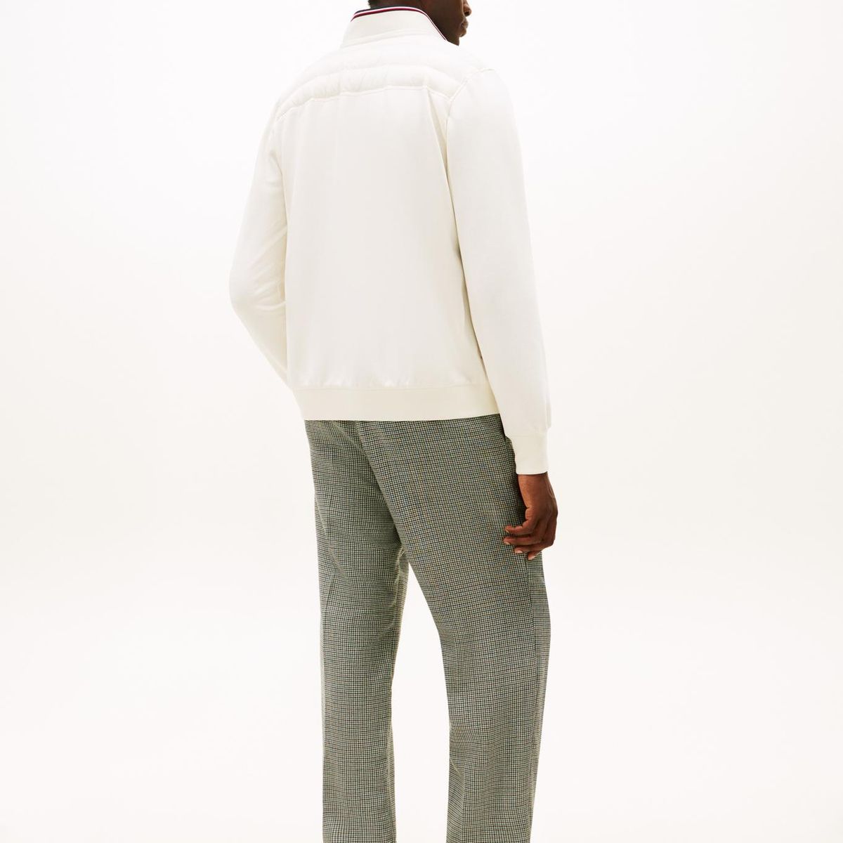 TOMMY HILFIGER - Chaqueta blanca de punto acolchada con cremallera Tommy Hilfiger