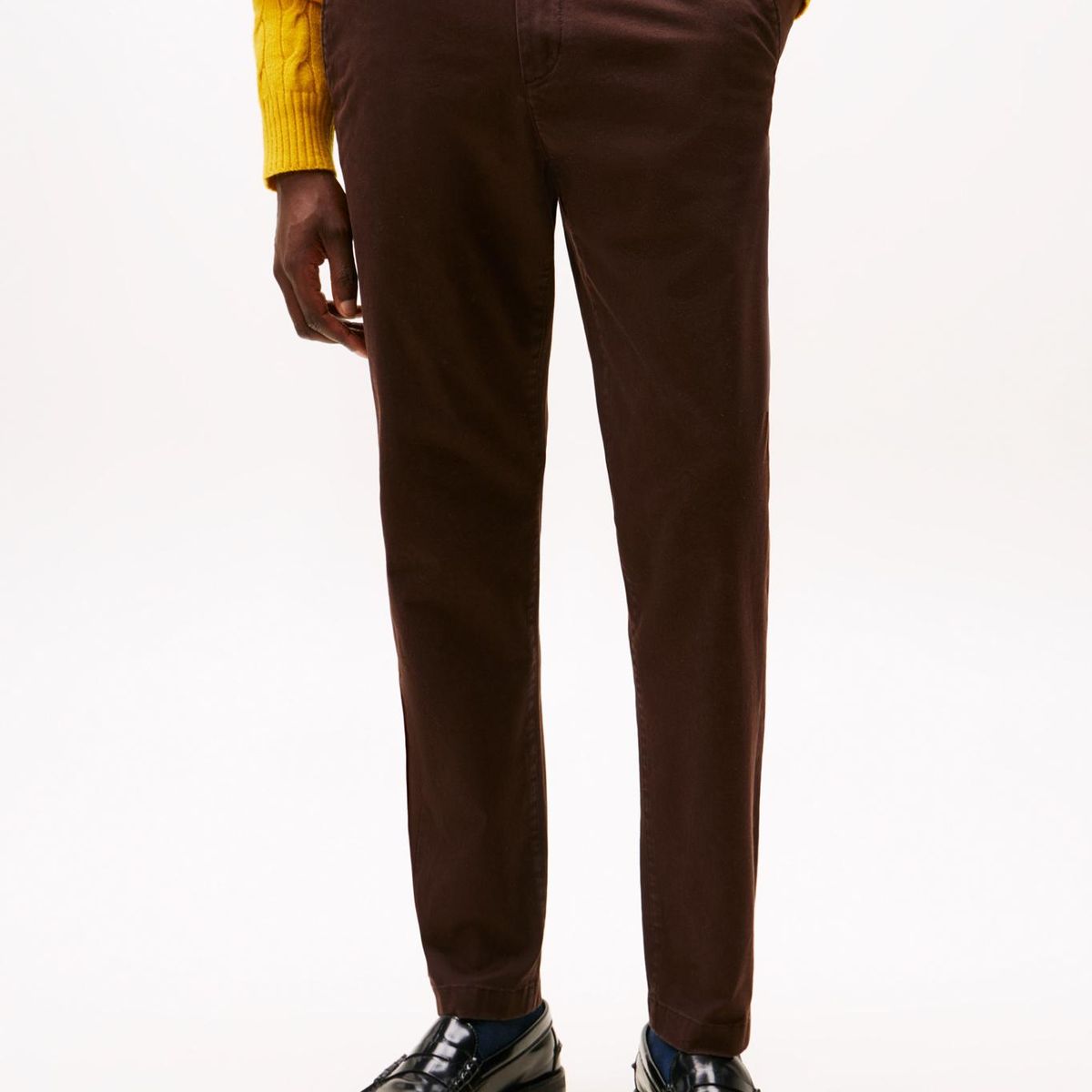 TOMMY HILFIGER - Pantalón marrón chino Harlem de sarga con pierna cónica Tommy Hilfiger