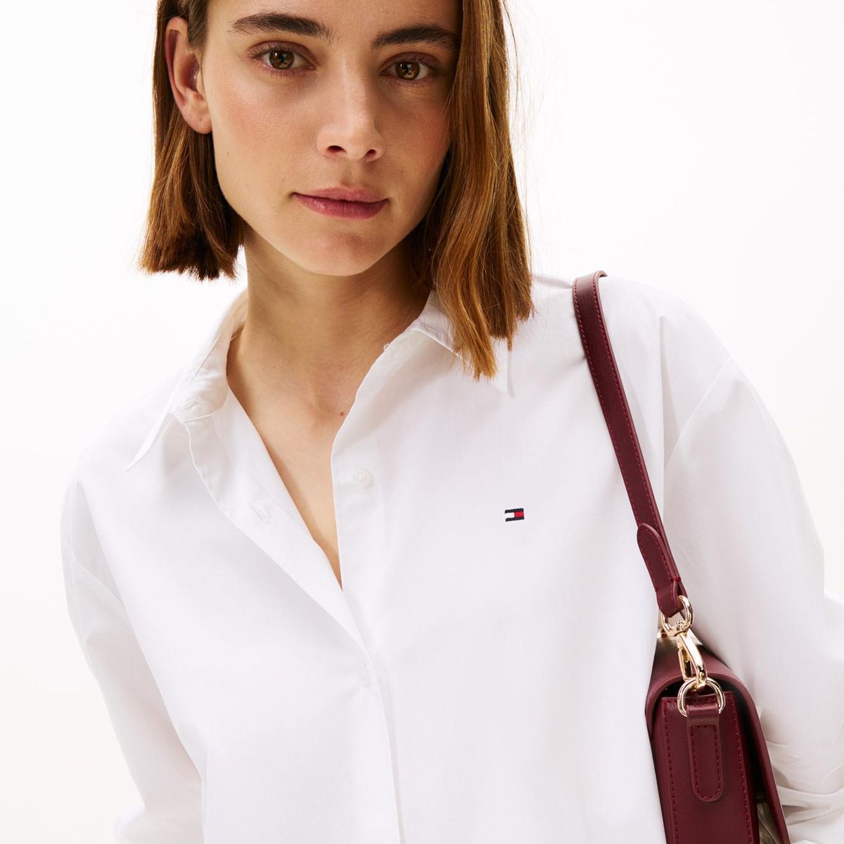 TOMMY HILFIGER - Camisa blanca de popelín con corte oversize Tommy Hilfiger