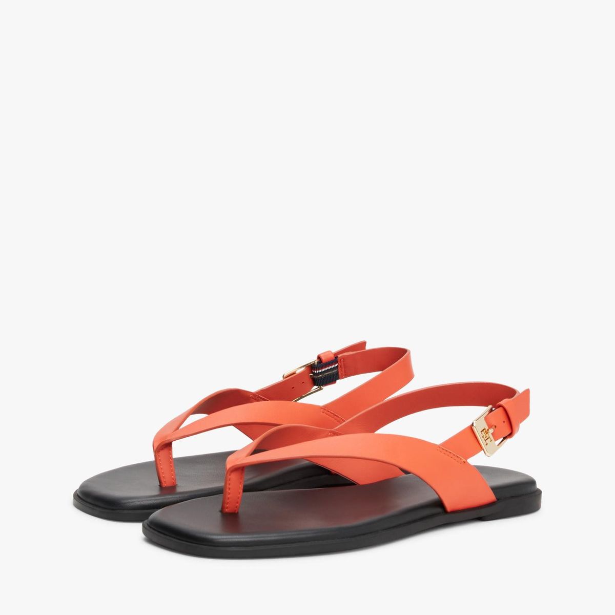 TOMMY HILFIGER - Sandalias naranja color block de punta cuadrada Tommy Hilfiger