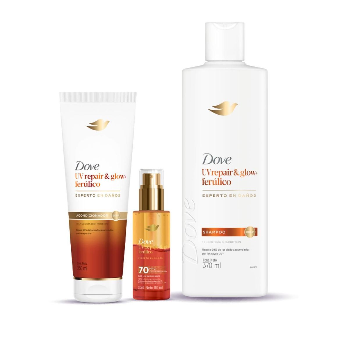 DOVE - Kit Shampoo+ Acondicionador Y Óleo Dove UV Repair Glow
