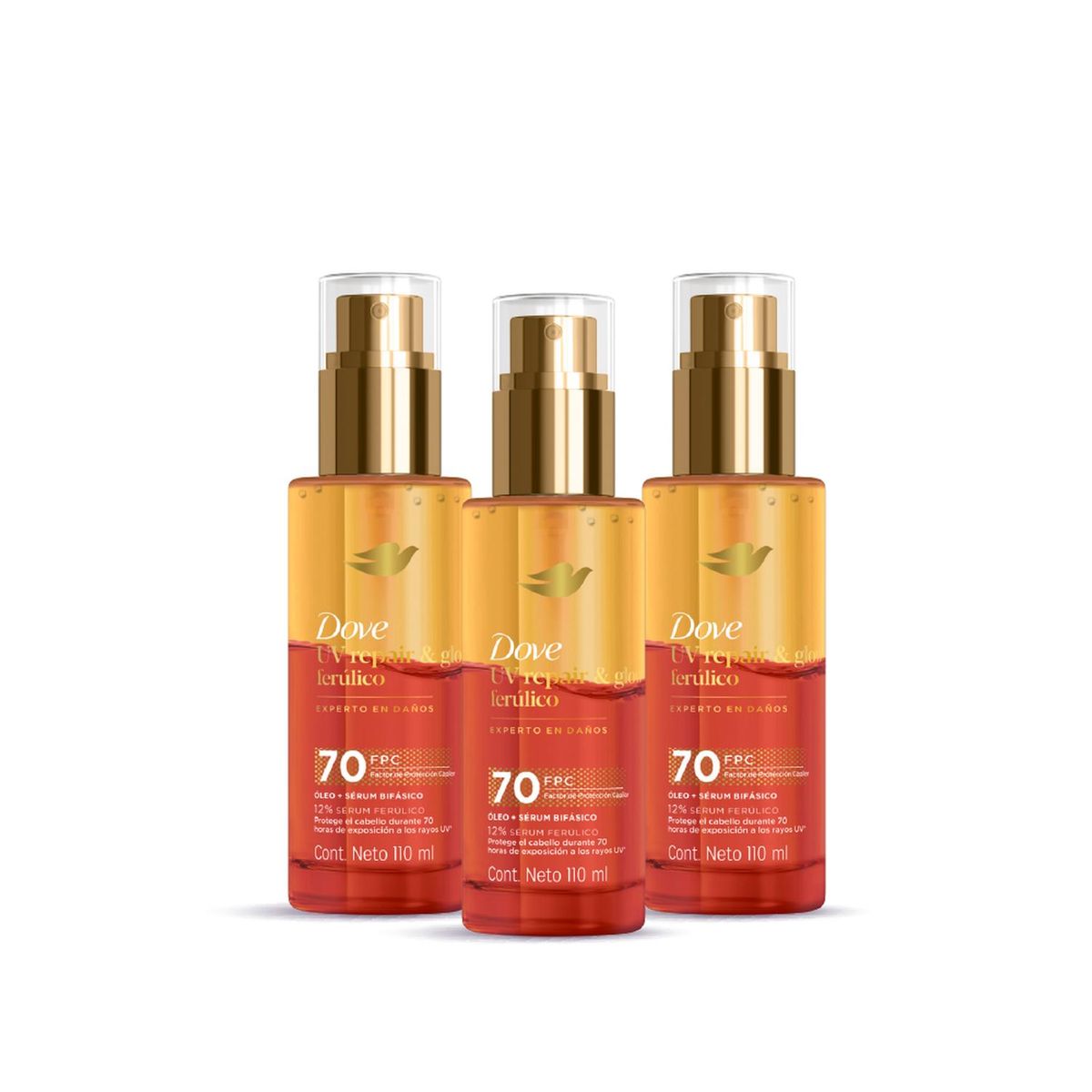 DOVE - Óleo Capilar Dove Bifásico UV Repair Glow Felurico x3
