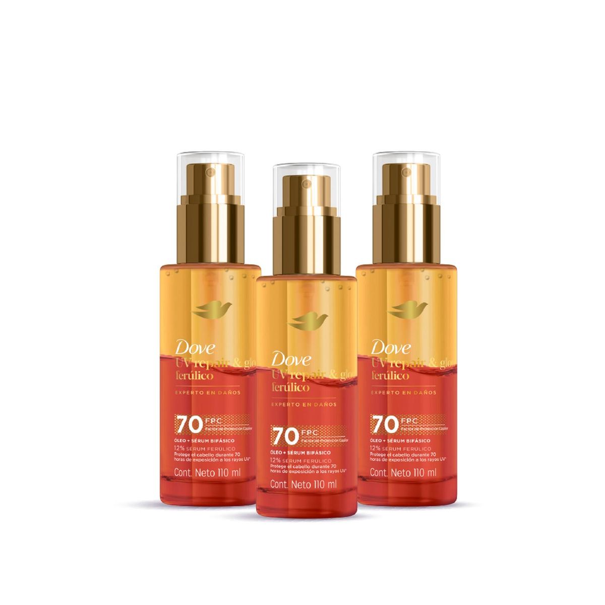 DOVE - Óleo Capilar Dove Bifásico UV Repair Glow Felurico x3