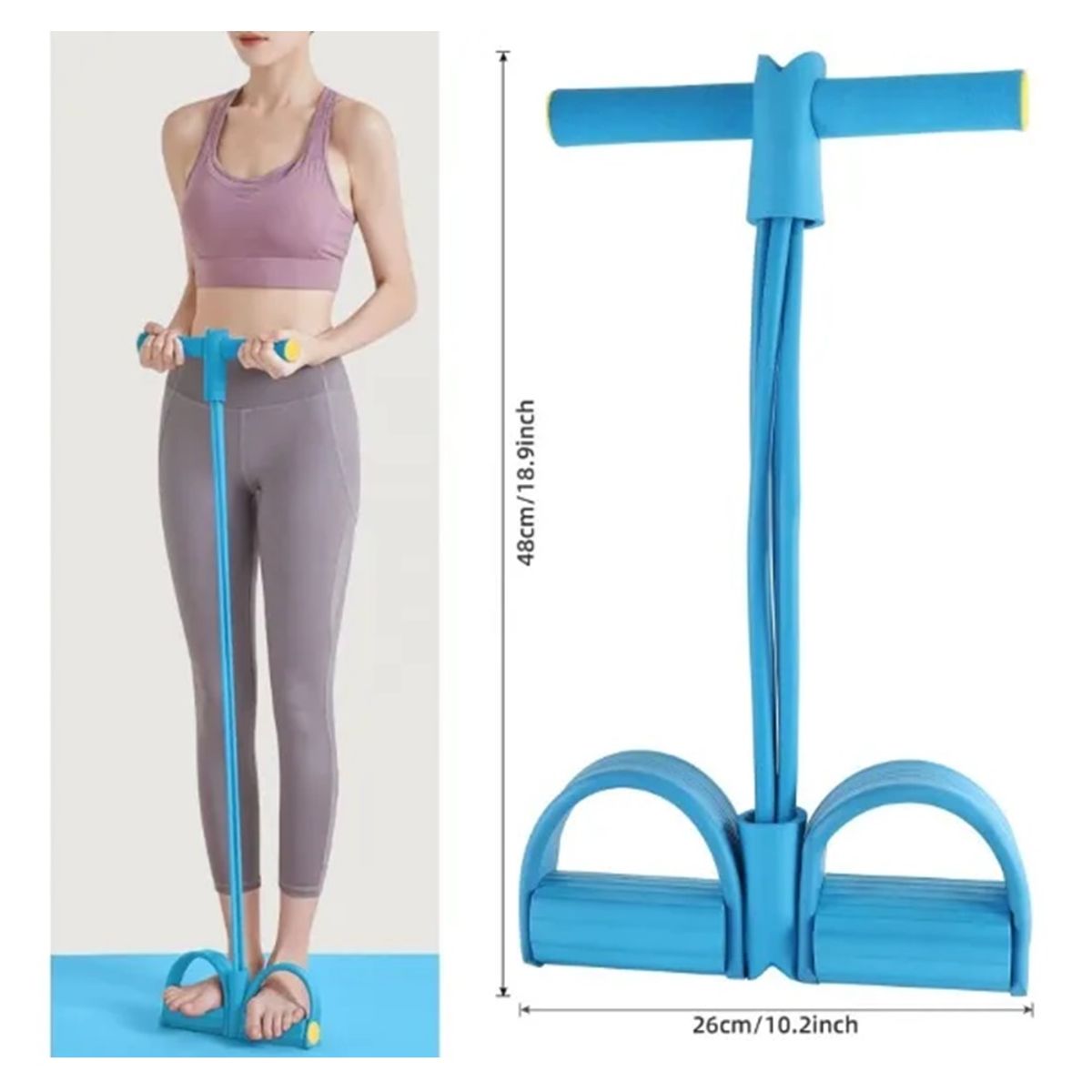 GENERICO - Cuerda Elastica para Abdominales Tensora Multifuncional con Asa Entrenamiento