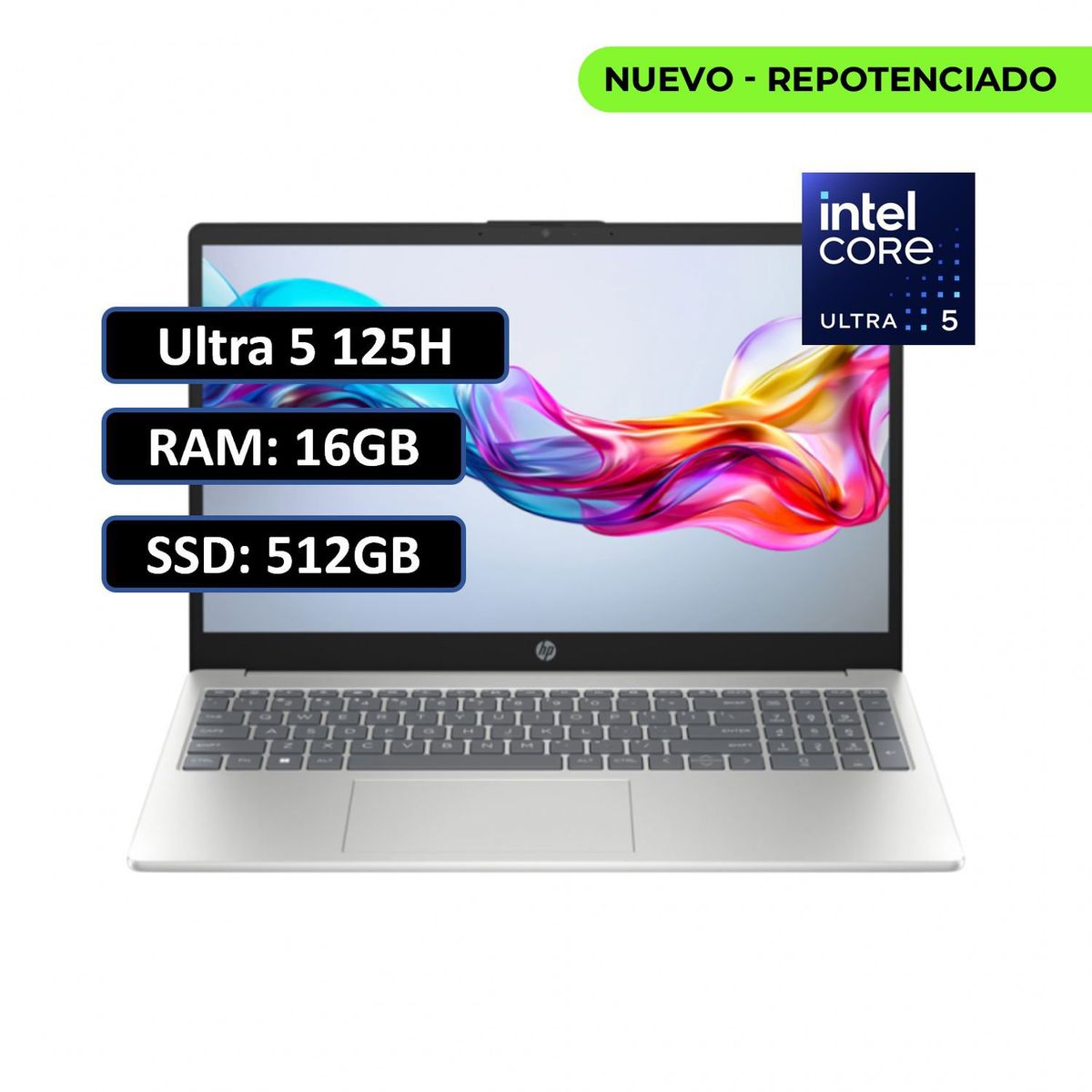 HP - PORTATIL HP 15 Intel Core Ultra 5-125H RAM 8GB SSD 512GB FHD 15.6 WIN11 HOME