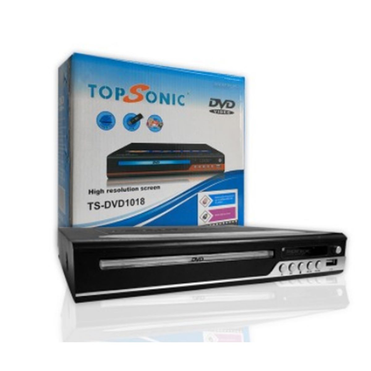 GENERICO - Reproductor Dvd Usb Topsonic con Control Remoto y Ripping