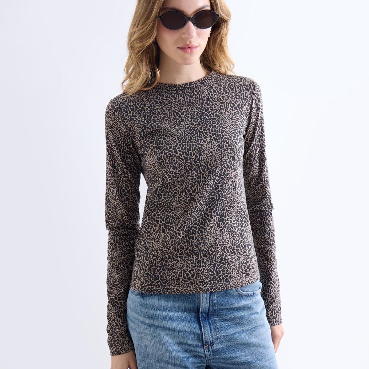 SEVEN SEVEN - Camiseta Básica Manga Larga  Para Mujer Camel Seven Seven
