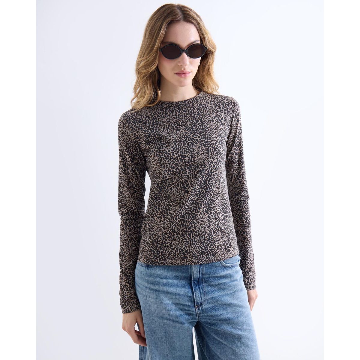 SEVEN SEVEN - Camiseta Básica Manga Larga  Para Mujer Camel Seven Seven