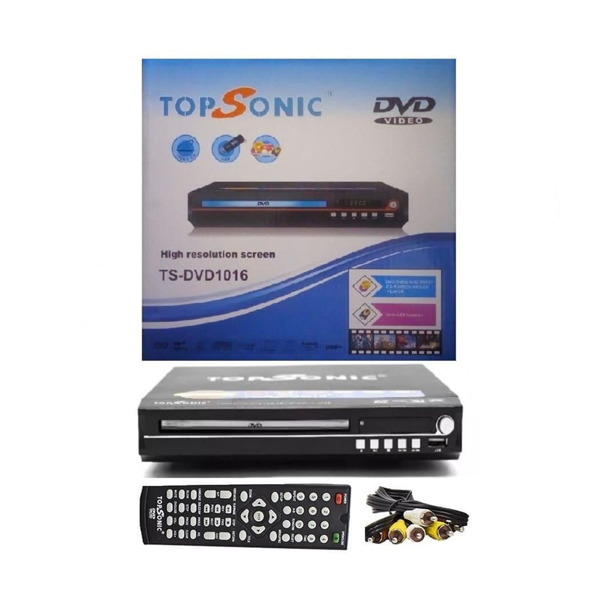GENERICO - Reproductor Dvd Topsonic Usb Compacto con Control Remoto