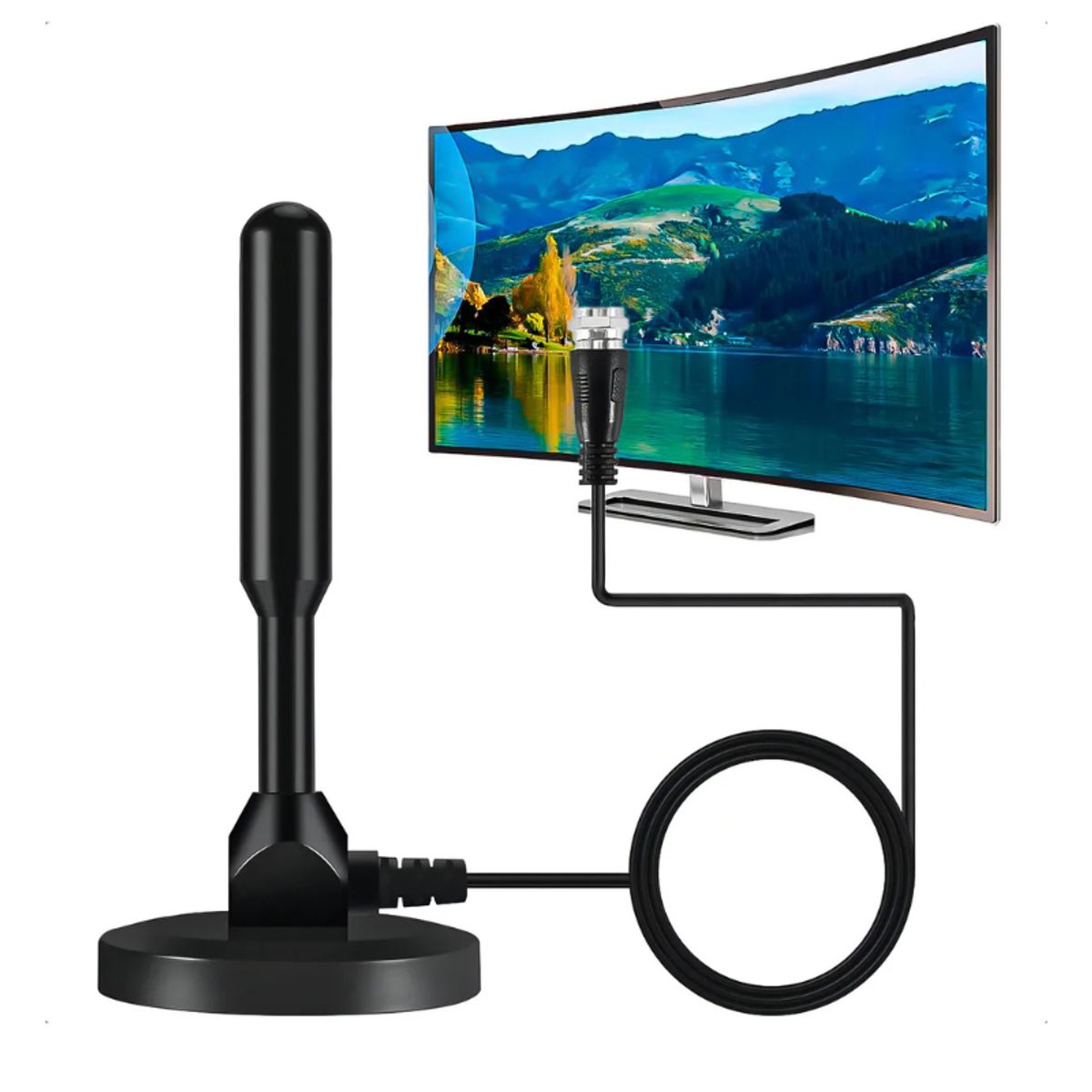SAFRA - Antena Digital tdt Hd Internaexterna Para Tv Con Cable 5m Negro