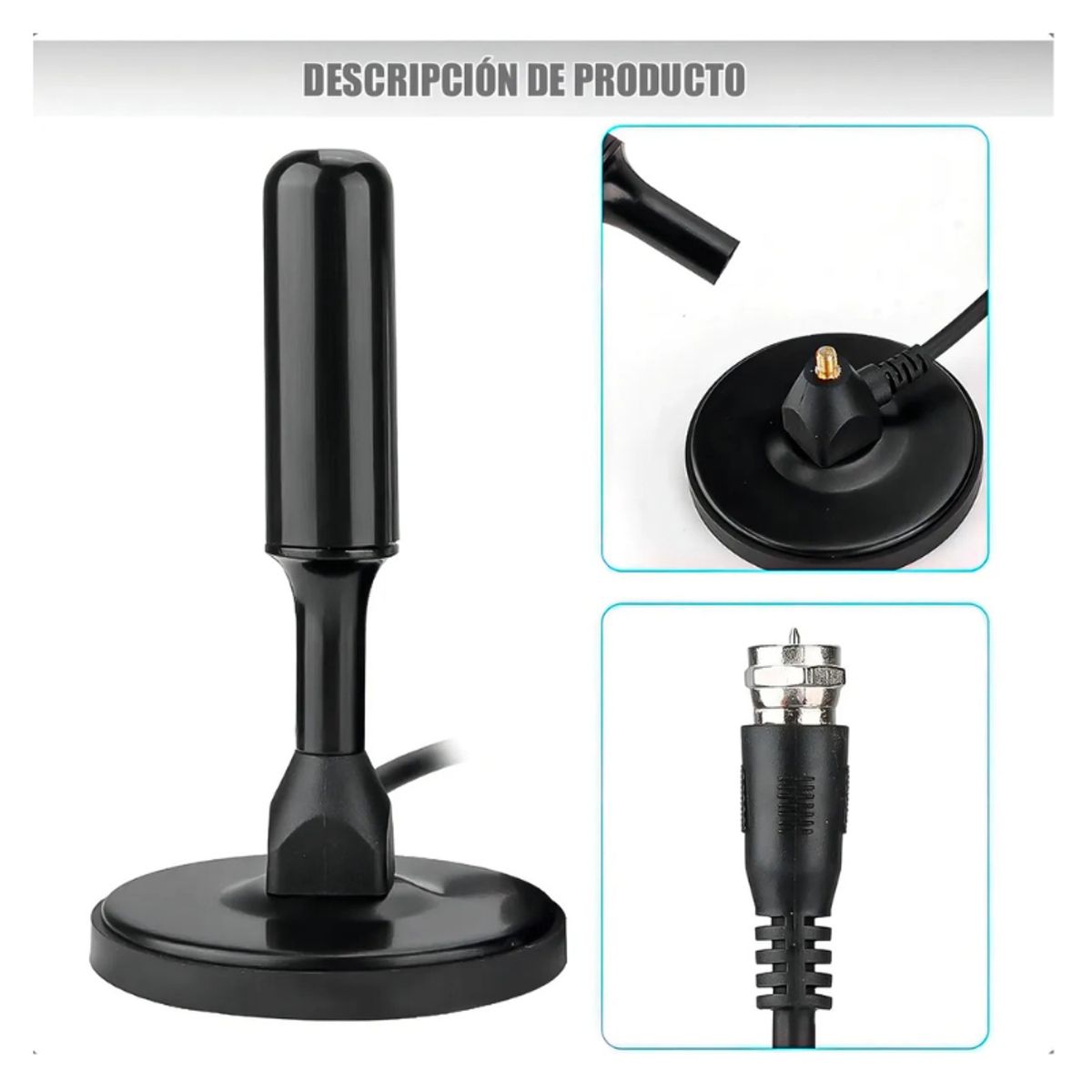 SAFRA - Antena Digital tdt Hd Internaexterna Para Tv Con Cable 5m Negro