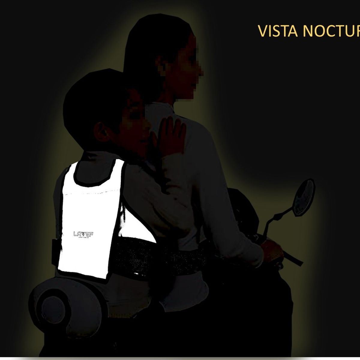 LAVEF - Chaleco Arnes De Seguridad 100% reflectivo Para Niños En Moto 100% reflectivo