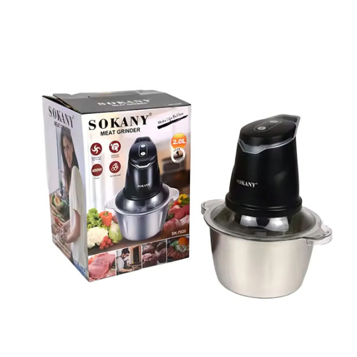 SOKANY - Picadora Eléctrica Sokany Sk-7020 Procesador De Alimentos