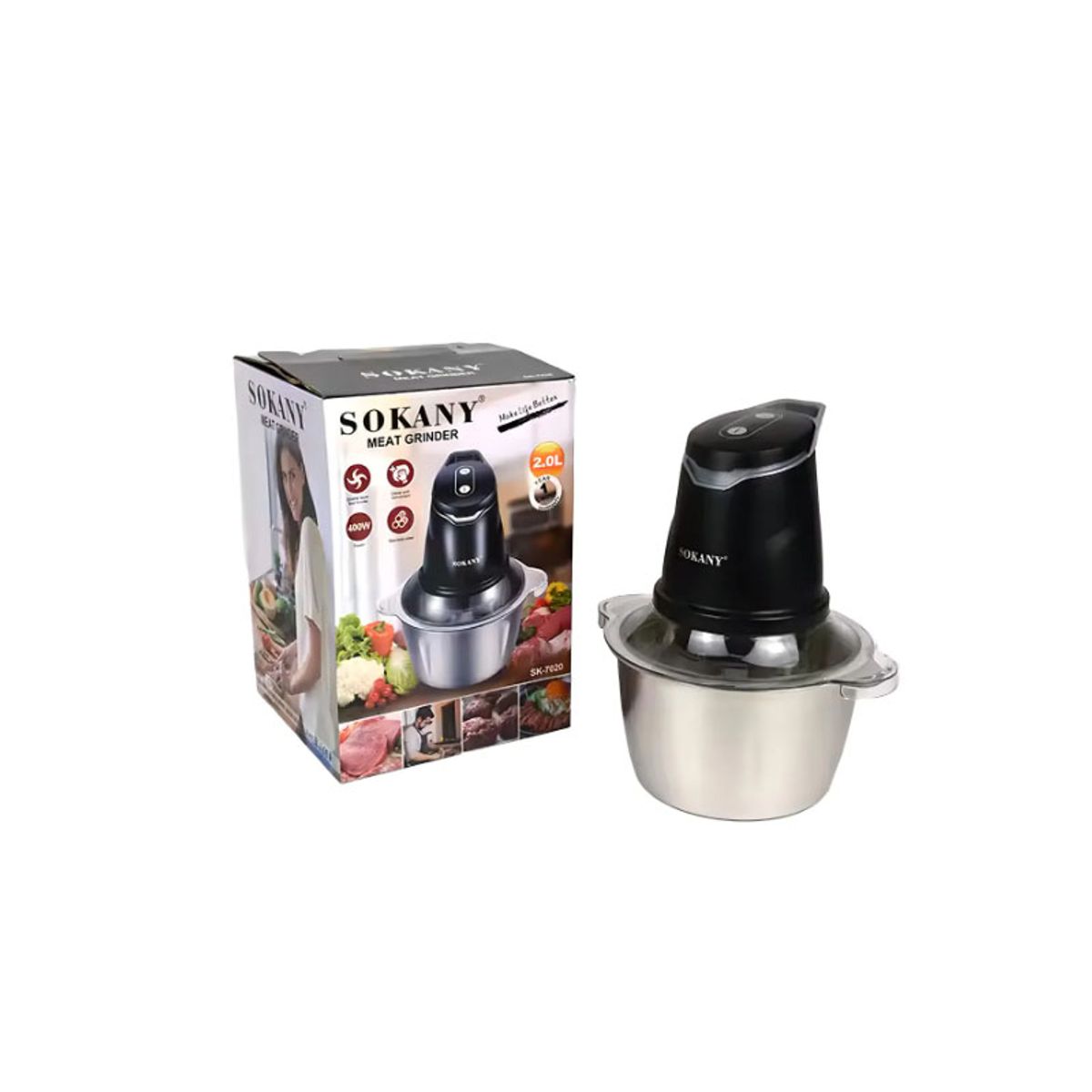 SOKANY - Picadora Eléctrica Sokany Sk-7020 Procesador De Alimentos