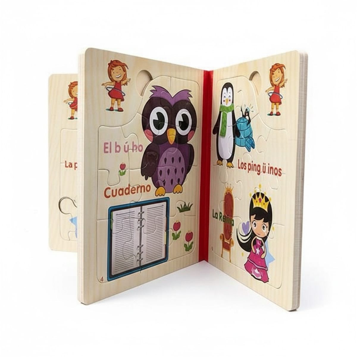 GENERICO - Libro Didáctico Infantil de 6 Rompecabezas Madera para Niños