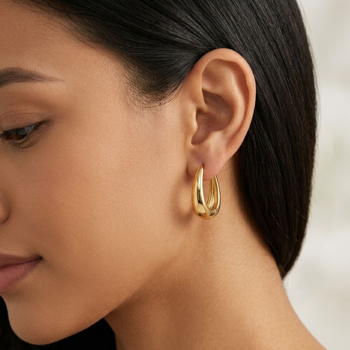 STAINLESS STEEL - Aretes Candongas Alargadas 2,5 cm En Acero Inoxidable Elegante
