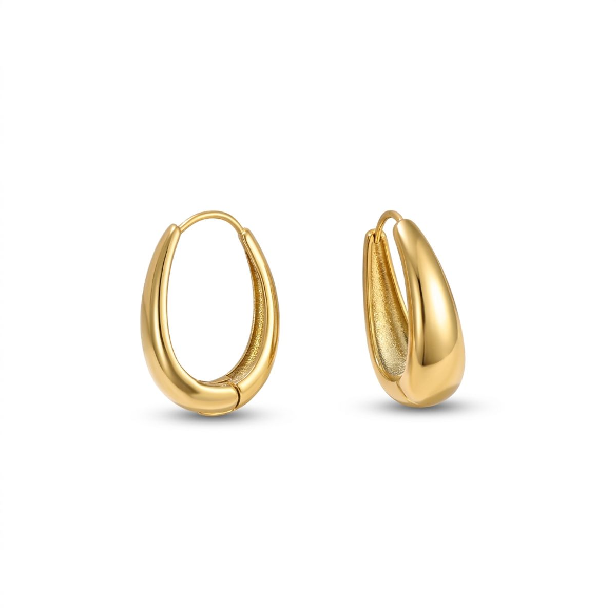 STAINLESS STEEL - Aretes Candongas Alargadas 2,5 cm En Acero Inoxidable Elegante