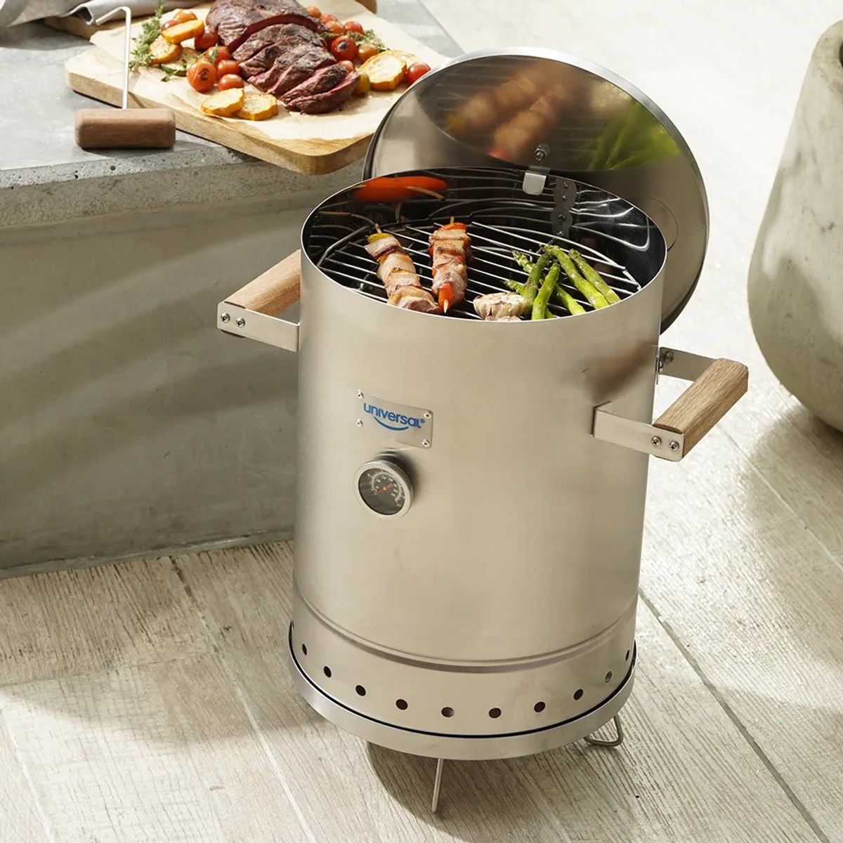 UNIVERSAL - Barril ahumador de 6L con termometro UNIVERSAL