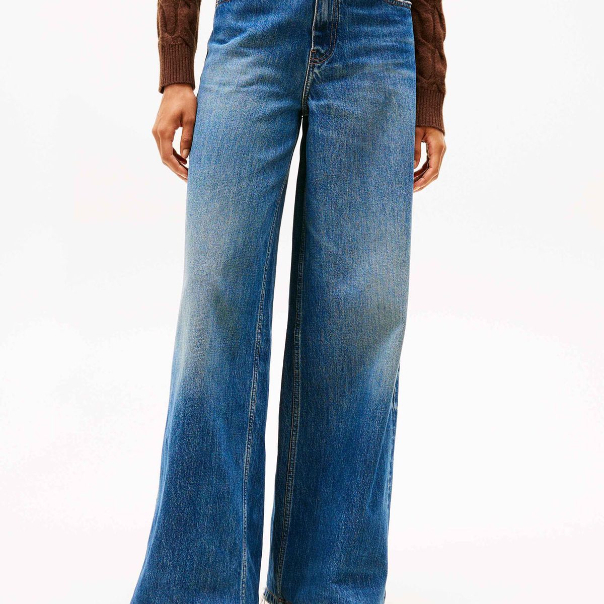 TOMMY HILFIGER - Jeans azul anchos de talle alto de estilo setentero Tommy Hilfiger