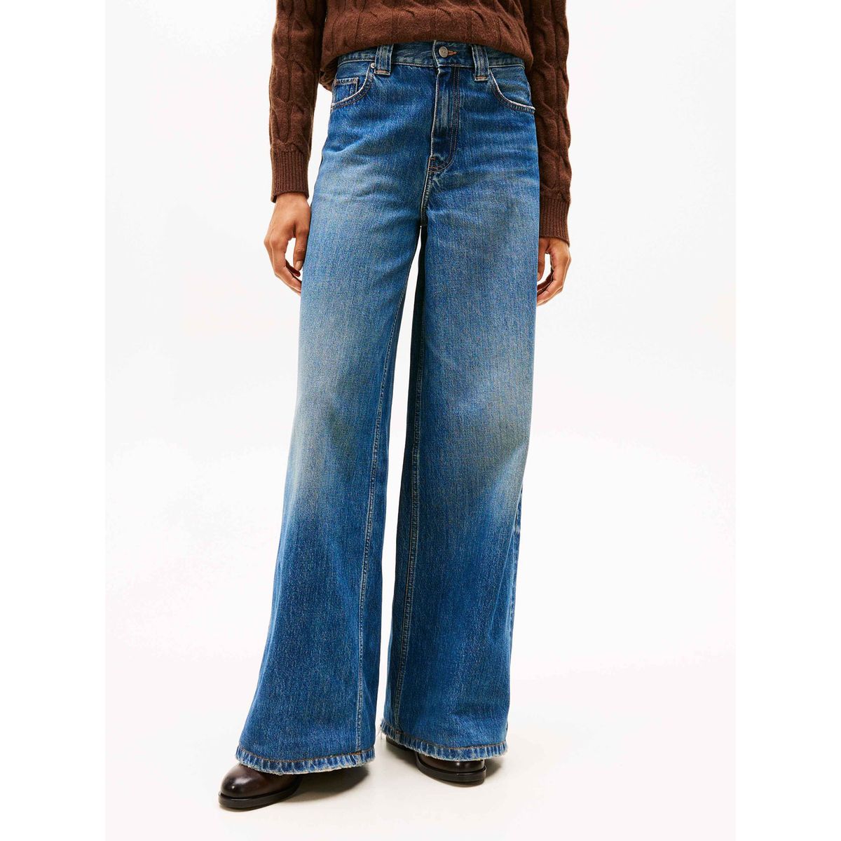 TOMMY HILFIGER - Jeans azul anchos de talle alto de estilo setentero Tommy Hilfiger