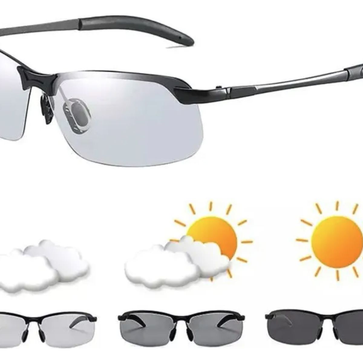 BOUN - Gafas Sol Fotocromáticas Uv400 Polarizadas Para Conducir Unisex