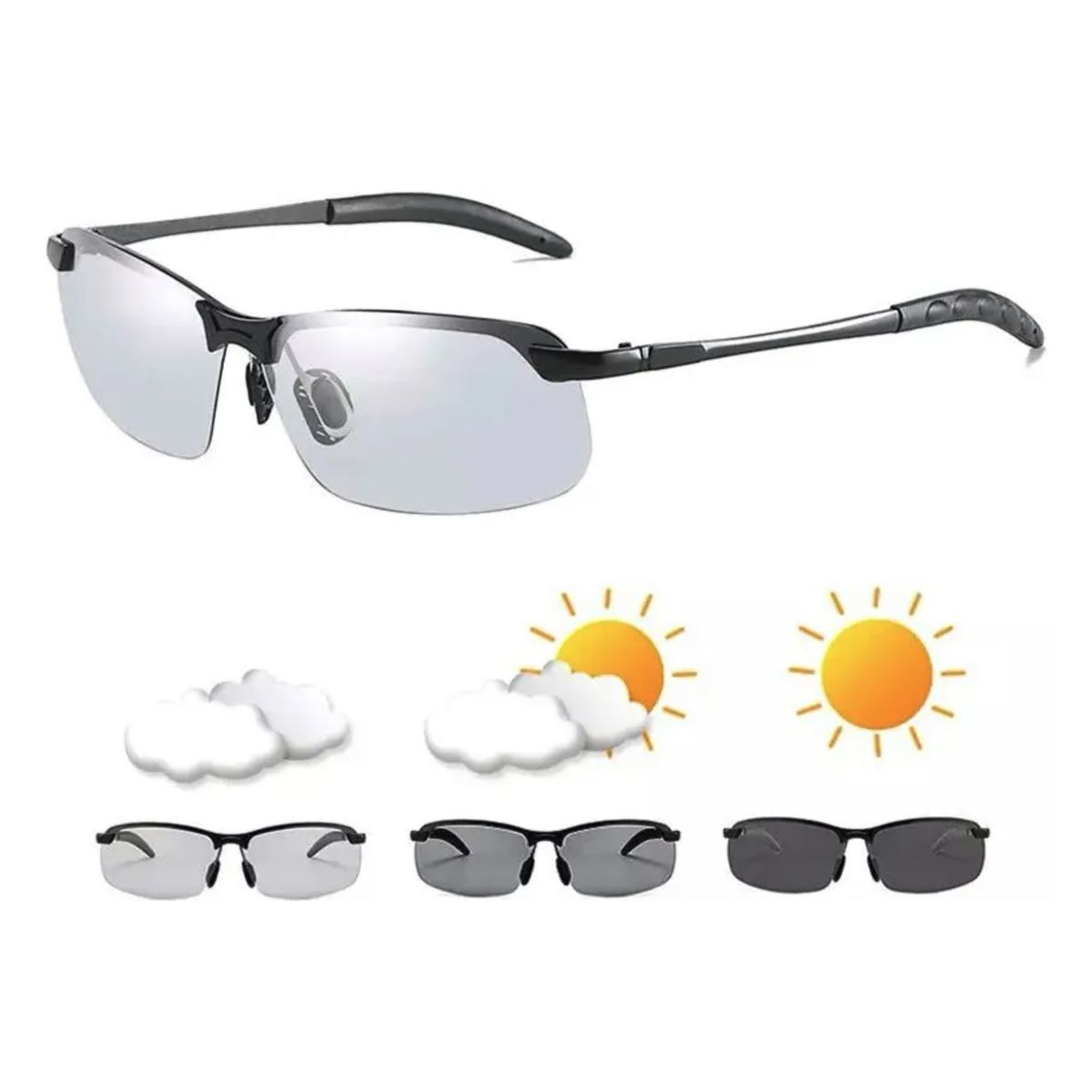 BOUN - Gafas Sol Fotocromáticas Uv400 Polarizadas Para Conducir Unisex