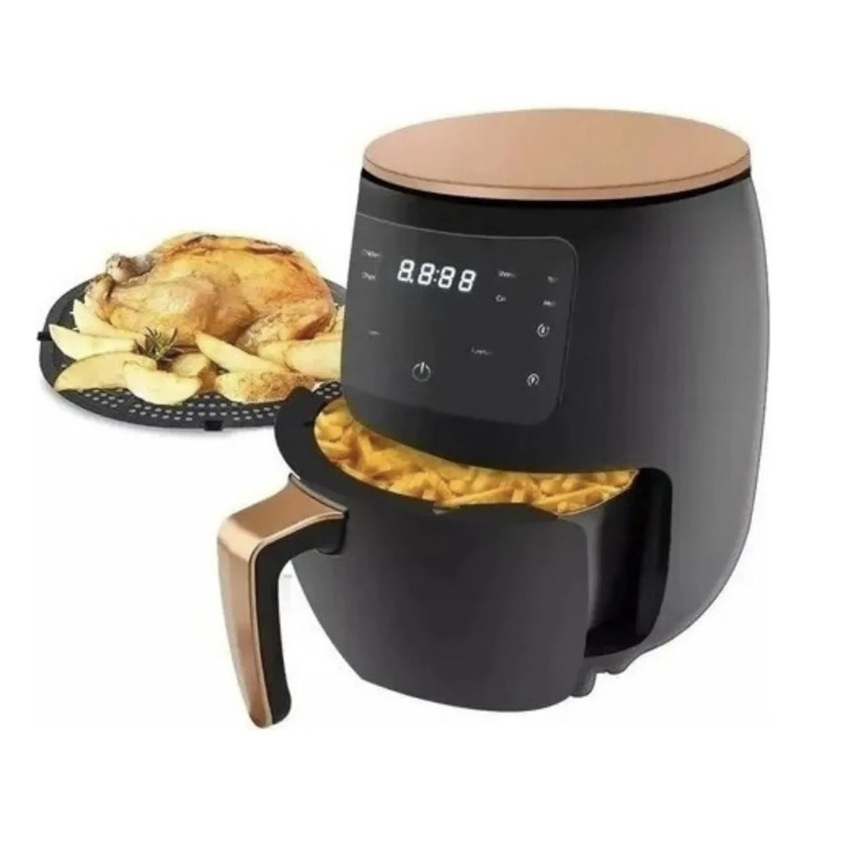 GENERICO - Freidora Air Cooker Negro 8 Litros Multifuncional para Hogar