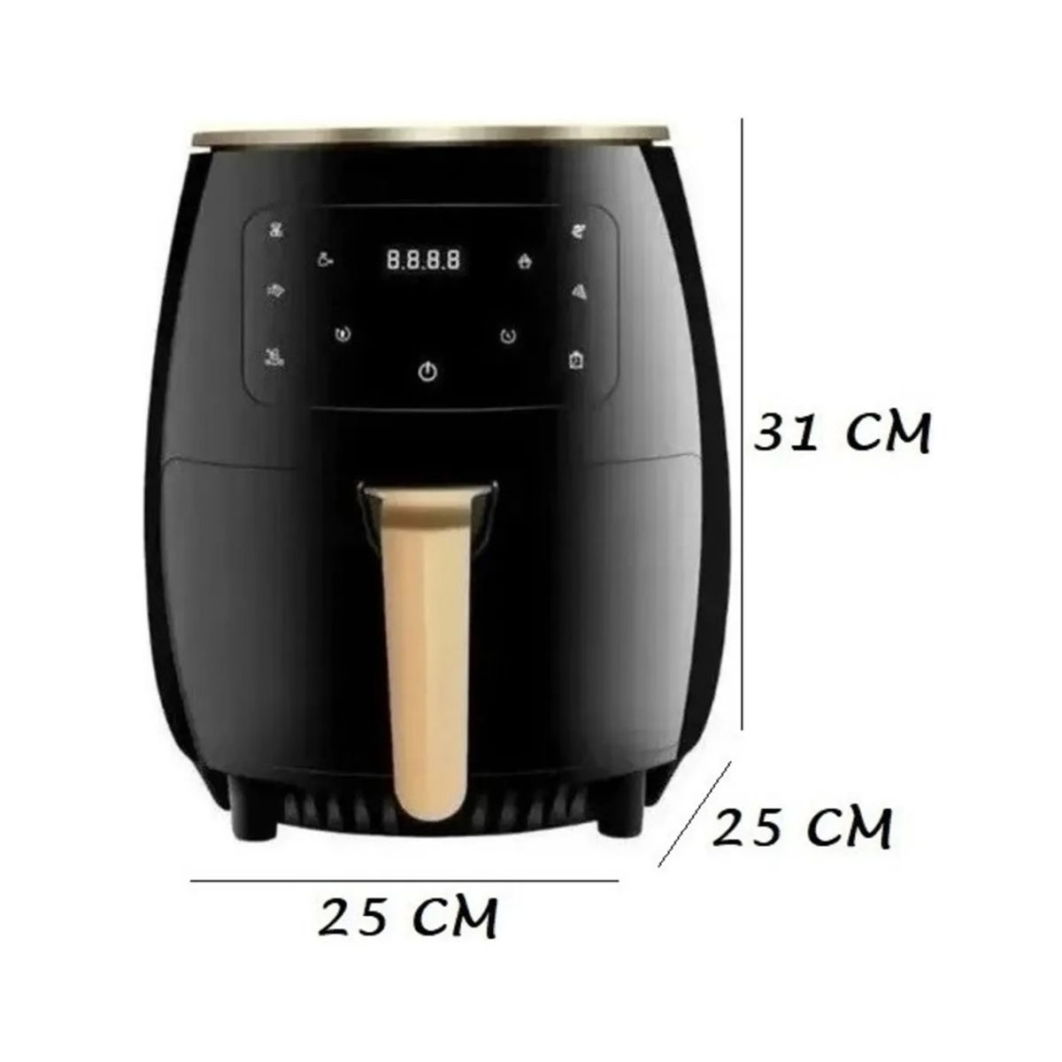 GENERICO - Freidora Air Cooker Negro 8 Litros Multifuncional para Hogar