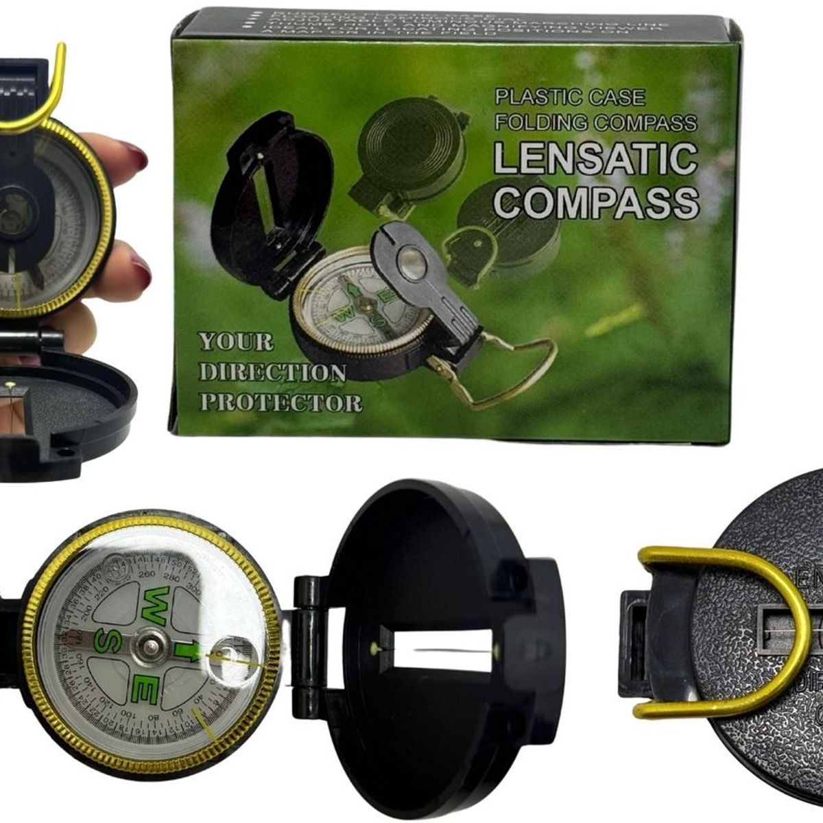MAZUGI - Brújula Lensática de marcha militar Bolsillo Portátil Compas