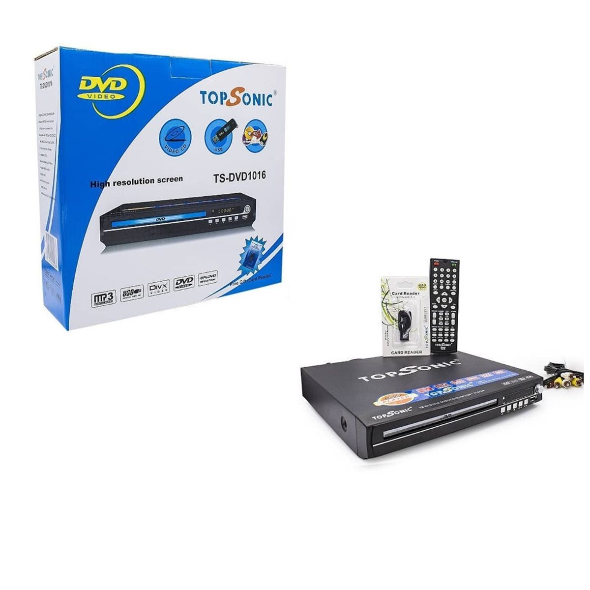 GENERICO - Reproductor Dvd Topsonic Usb para Video y Musica Portatil