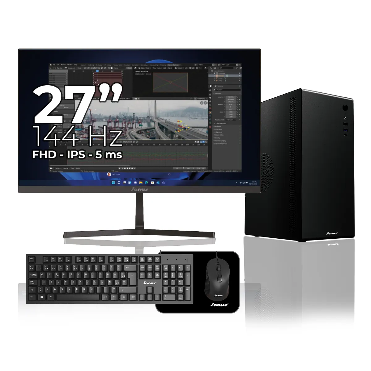 JANUS - Computador De Escritorio Intel Core I5 10400T / SSD 512GB / Ram Ddr4 16GB / Monitor 27 Pulgadas